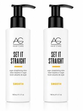 AG Hair Care Set It Straight Argan Straightening Lotion 5 fl oz Duo 2 Pack